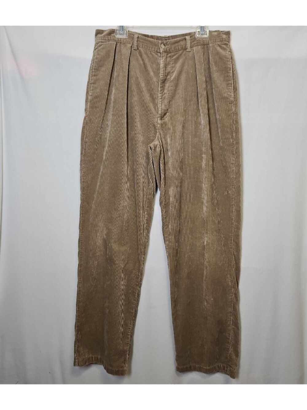 Vtg Polo Ralph Lauren Corduroy Pants Mens 36 × 34 Beige Pleated Polo Cords READ